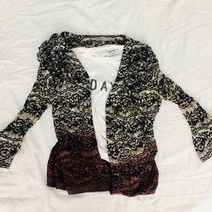 Nordstrom Women’s Floral Ombré Blouse w/ Ruffles